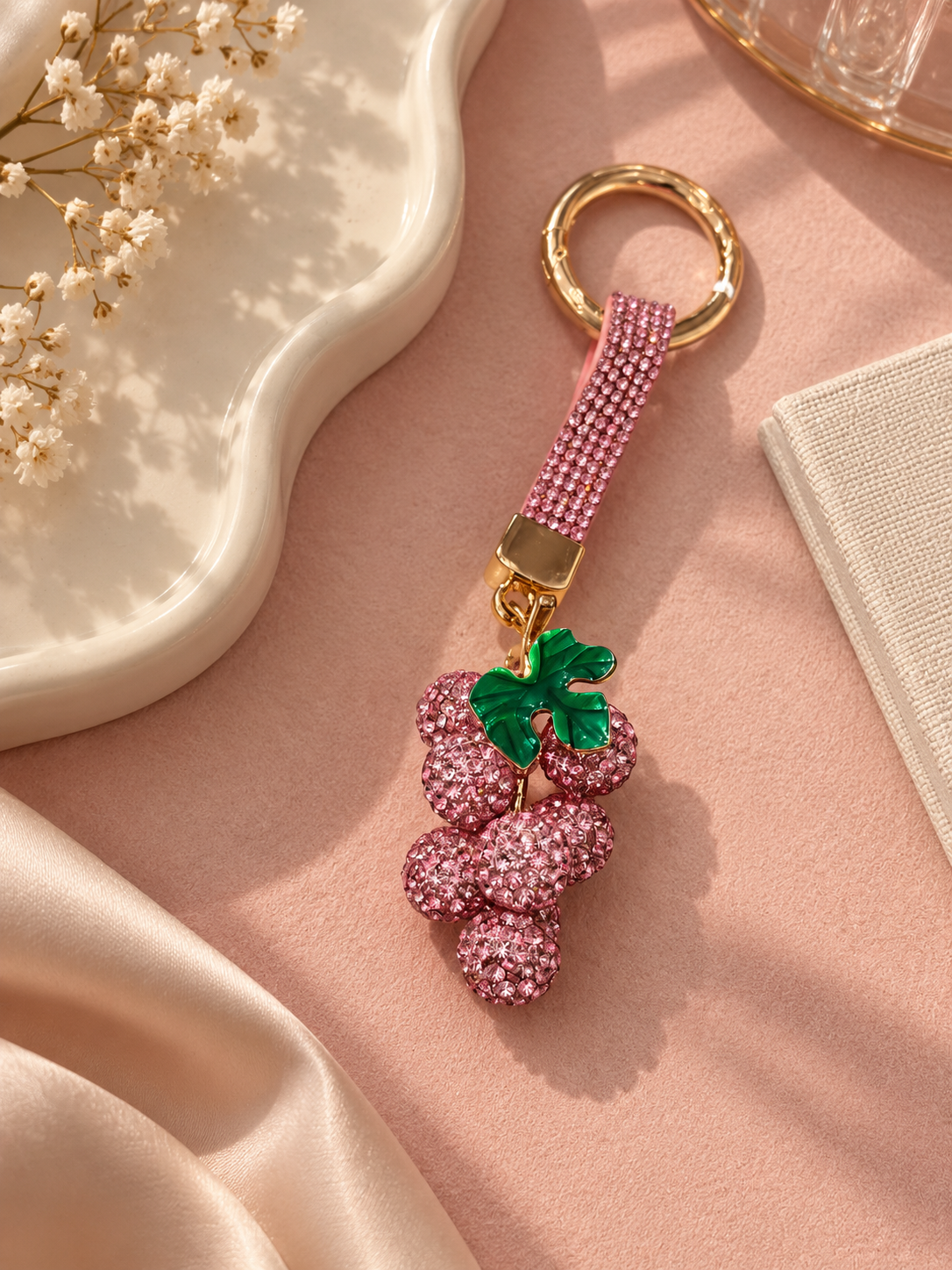 Rose grape charm